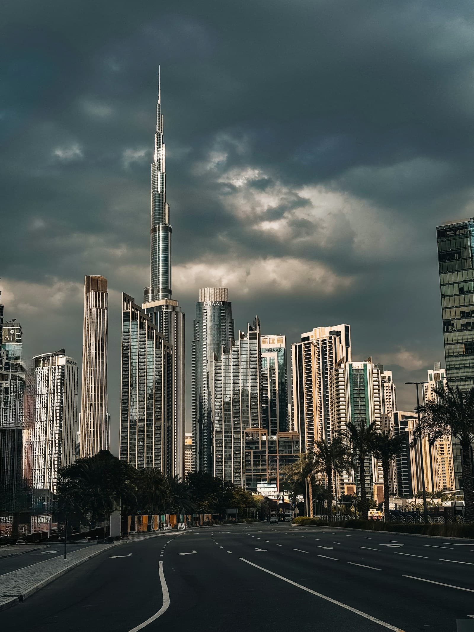 Dubai street-level view of Business Bay's high-rise residential and mixed-use towers
