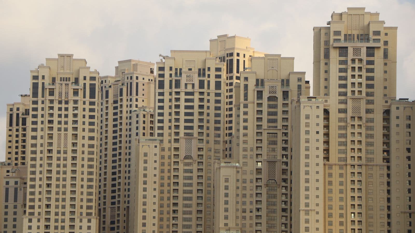 Dense cluster of near-identical high-rise residential towers